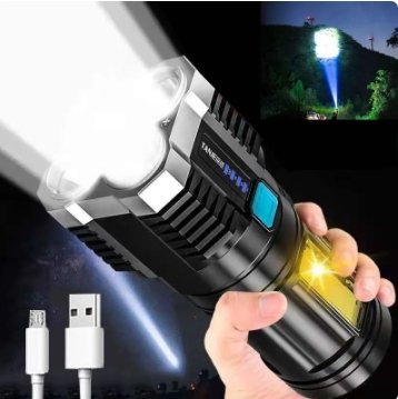 Lanterna LED 4 núcleos Super Potente - Inspira